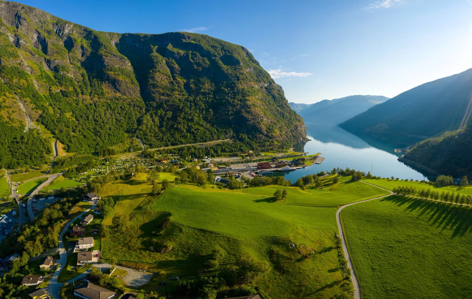 Vista panorámica del pueblo de Flåm
