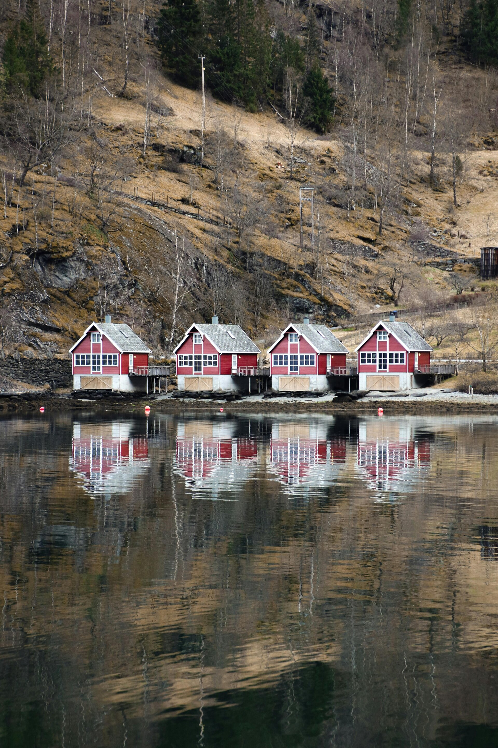 Agua, campo, lago y río en Flåm