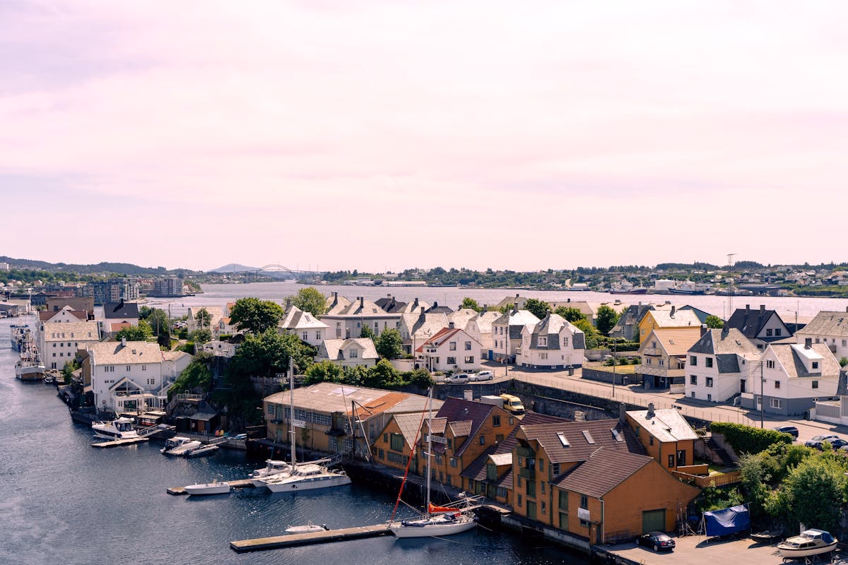 Vista desde el puente en Haugesund
